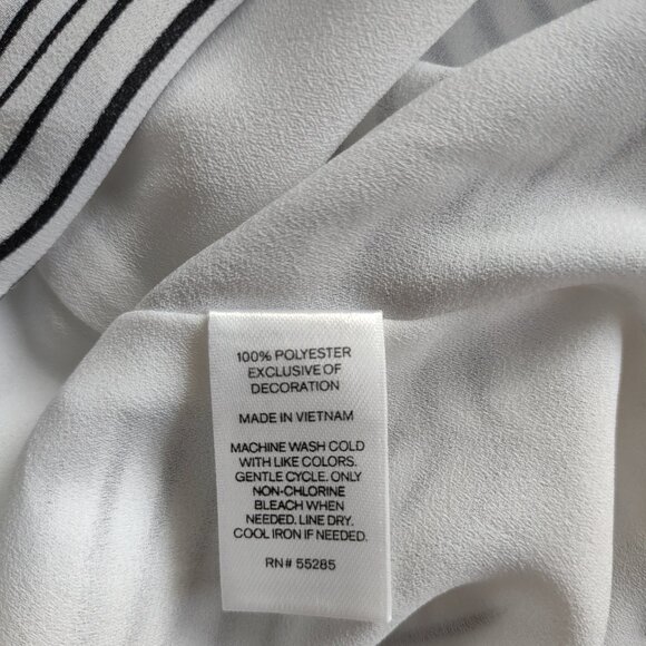 Express Sleeveless Top White with Black Stripes sz Lg - Picture 6 of 7